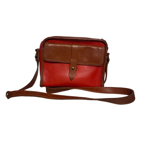 Madewell Small Crossbody Red Leather Purse Rectangle Minimalist Simple - Picture 1 of 15